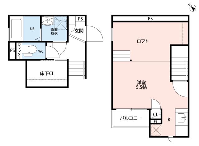CB鴻巣サンティエ(1K/1階)の間取り写真