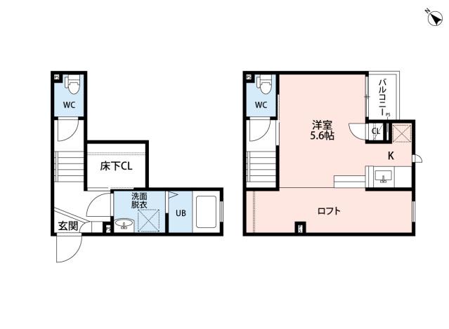 CB鴻巣サンティエ(1K/2階)の間取り写真