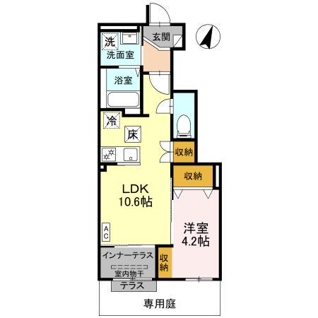 マリーゴールド(1LDK/1階)の間取り写真
