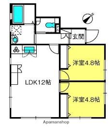 カーサN中妻(2LDK/1階)の間取り写真