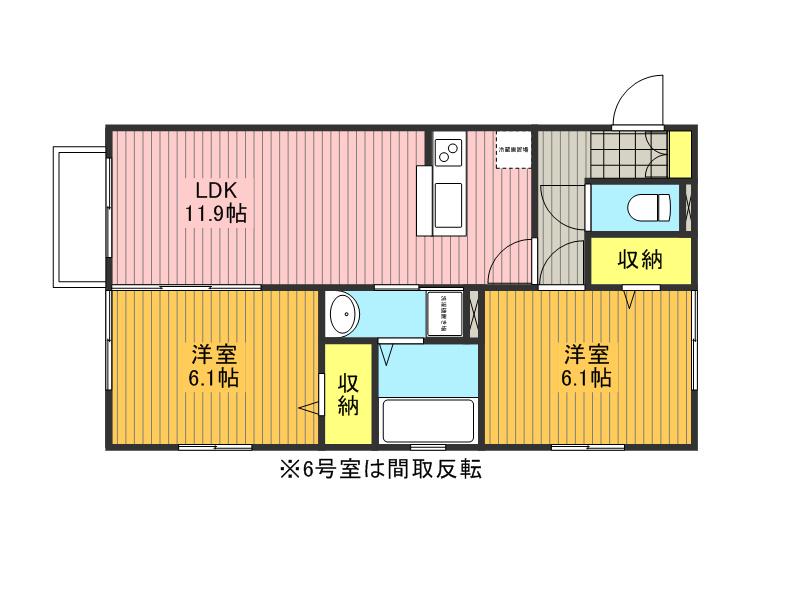 グランコート富士(2LDK/1階)の間取り写真