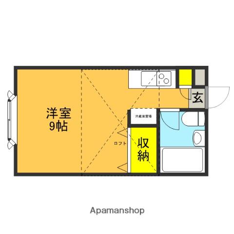 ジェントルブリーズ(ワンルーム/2階)の間取り写真