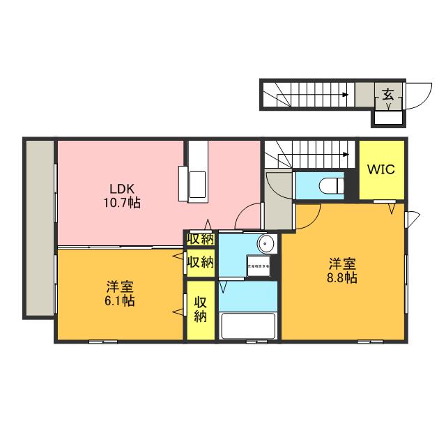 クラベール(2LDK/1階)の間取り写真