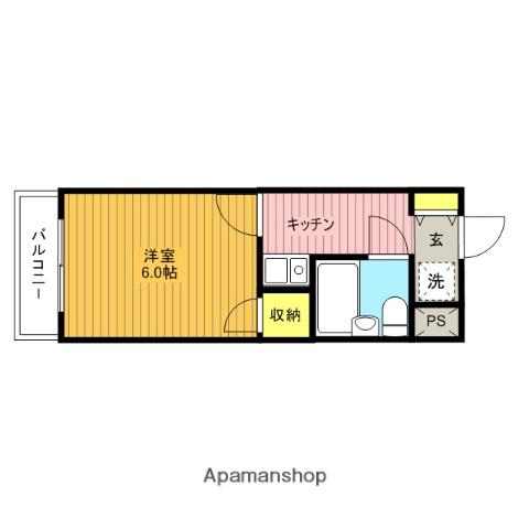 トスカーナ22(1K/2階)の間取り写真
