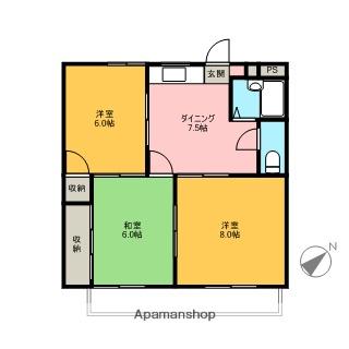 メゾン日の出(3DK/3階)の間取り写真