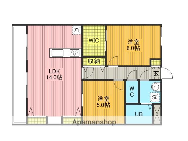 エミネンス・ユミ(2LDK/3階)の間取り写真