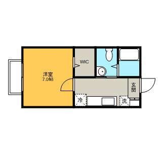 SD Ⅴ(1K/2階)の間取り写真