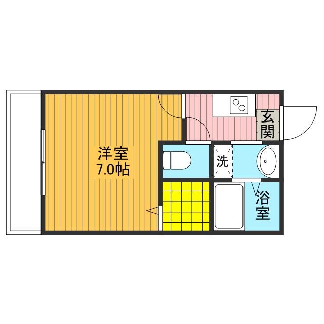 ヴィラアンジェ(1K/2階)の間取り写真