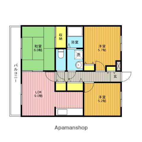 高崎線 桶川駅 徒歩8分 3階建 築29年(3LDK/1階)の間取り写真