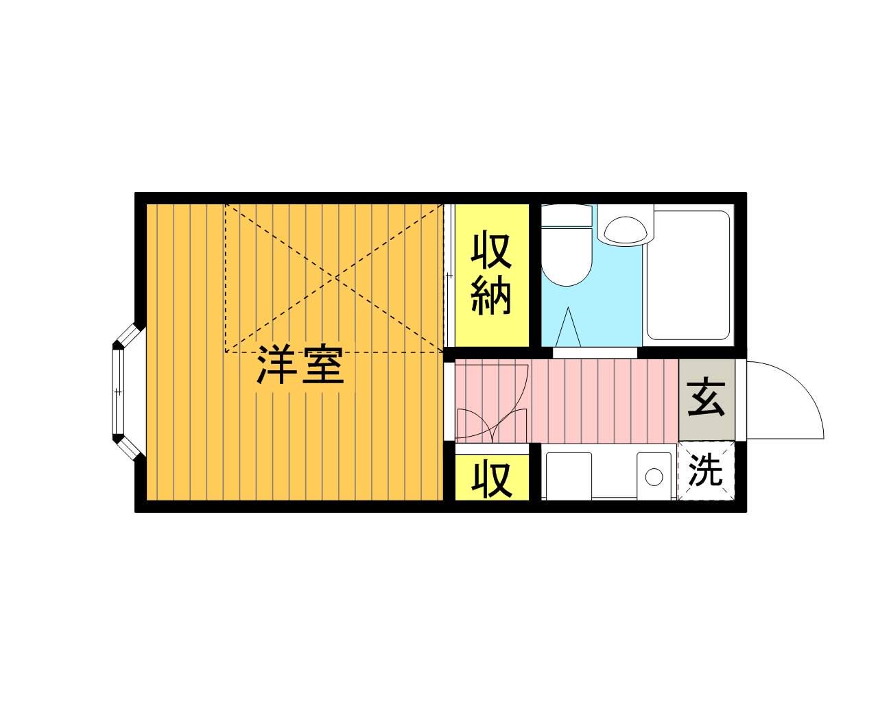 パンシオン上尾NO1(1K/1階)の間取り写真