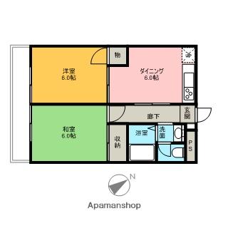 リトルリバーコーポ(2DK/2階)の間取り写真