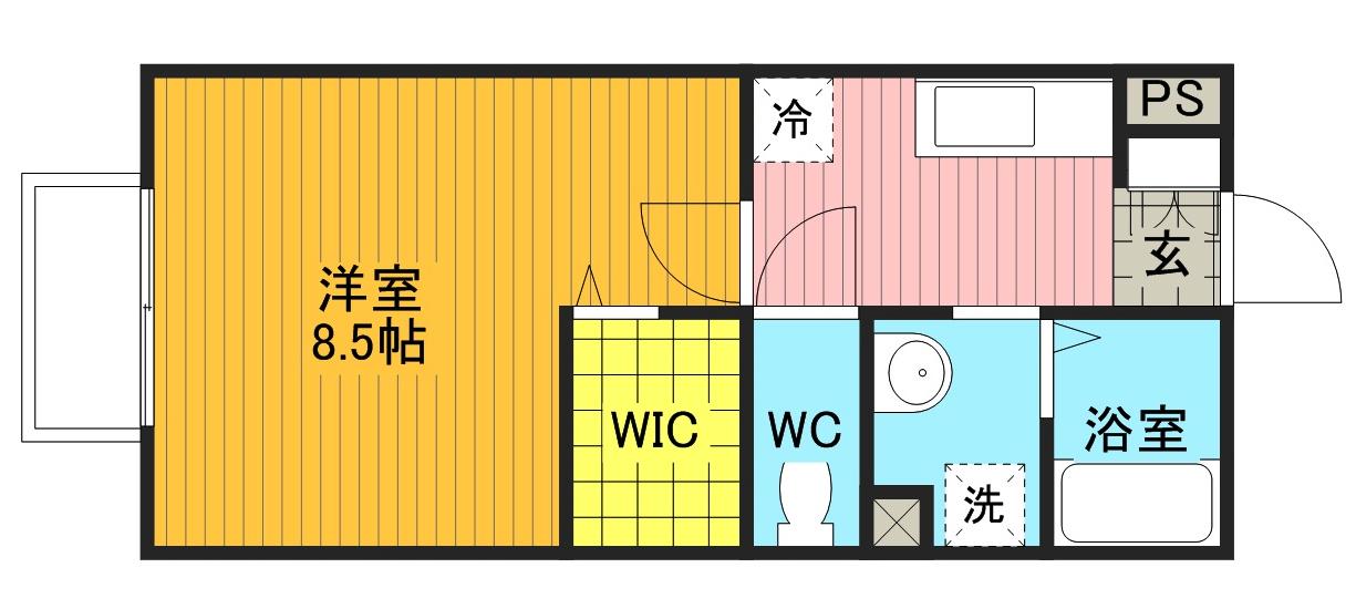 エスポワール 弐番館(1K/1階)の間取り写真