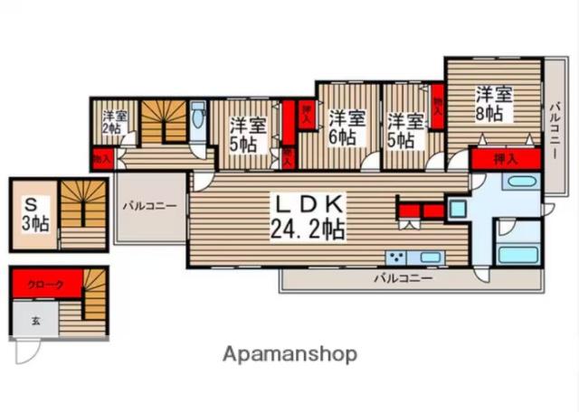 BIARRITZⅡ(4SLDK/3階)の間取り写真