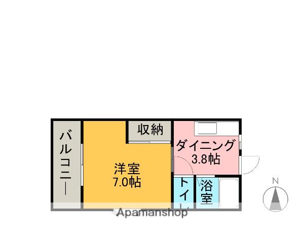 サモアール(1DK/2階)の間取り写真