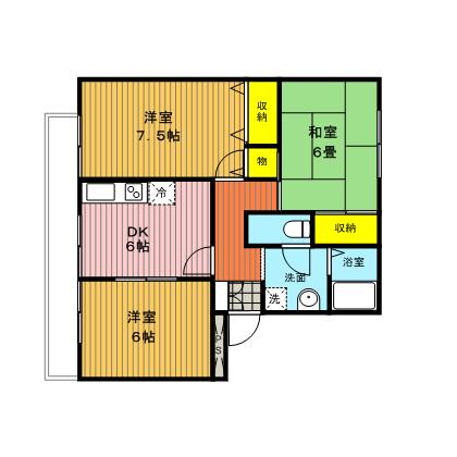 ハイカムール駒形(3DK/3階)の間取り写真