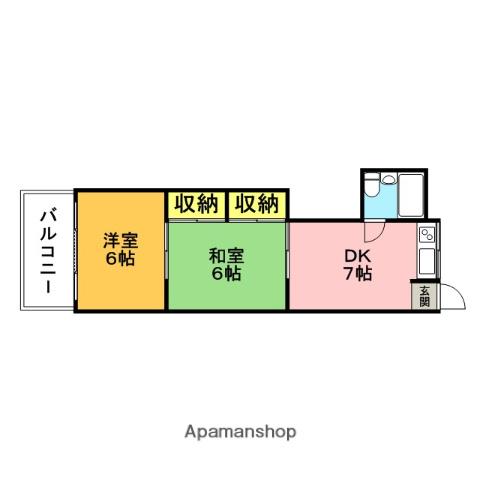 富士見ビル(2DK/3階)の間取り写真