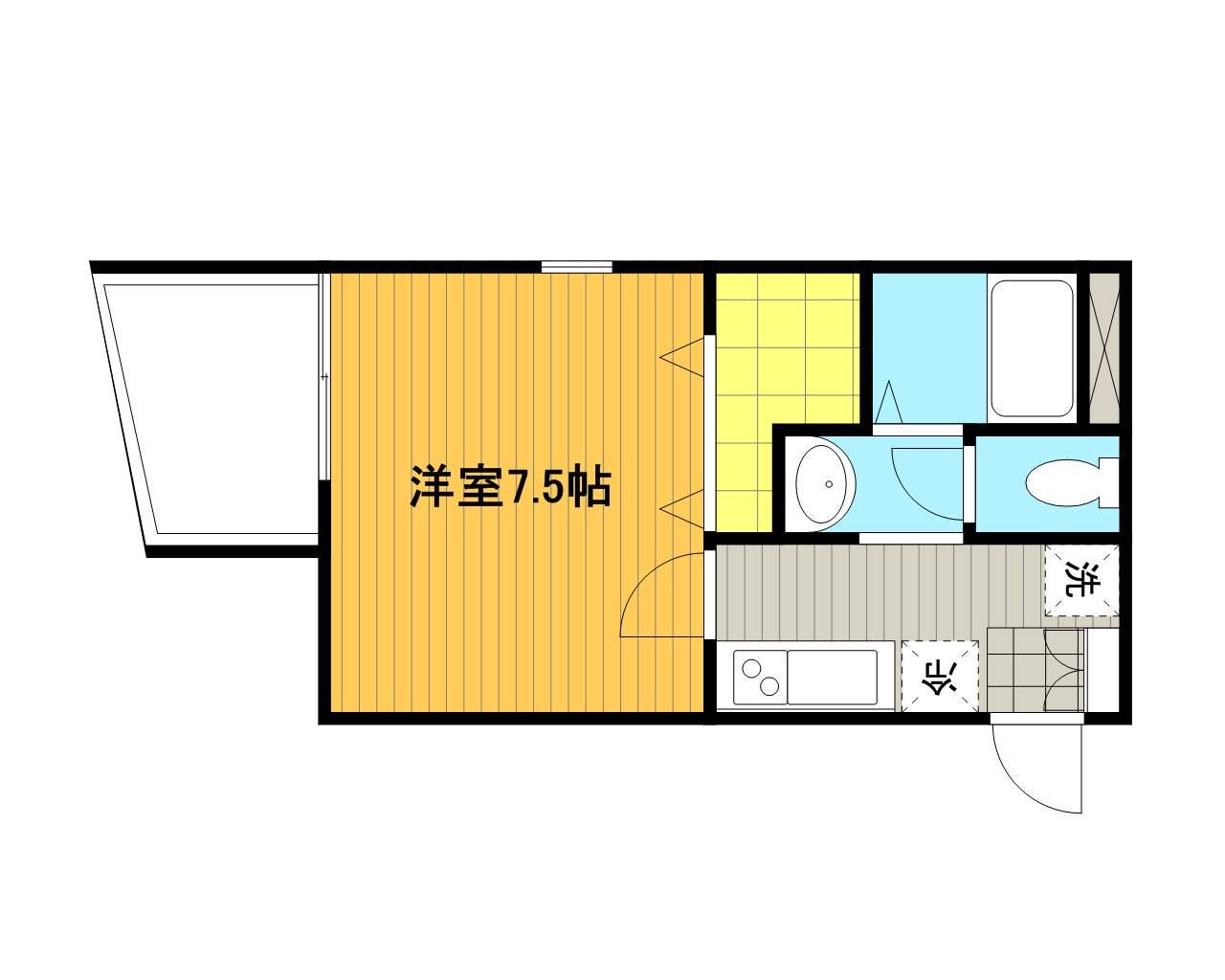 FLATS浦和(1K/1階)の間取り写真