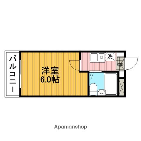 ソシアーレミラン中浦和(1K/3階)の間取り写真