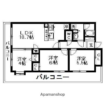 スターフィールド浦和常盤(3LDK/3階)の間取り写真