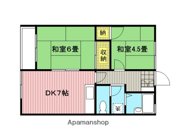 デュエット本太(2DK/1階)の間取り写真