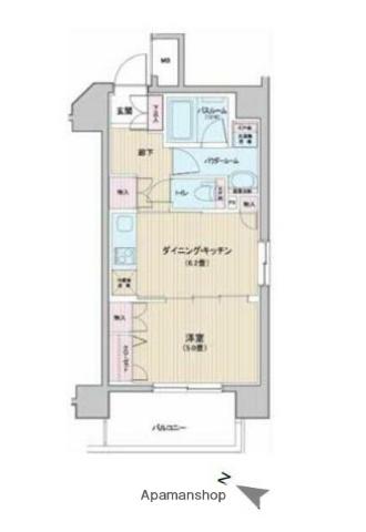 日神デュオステージ北浦和(1DK/4階)の間取り写真