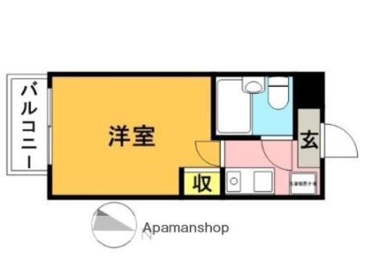 TOP中浦和(1K/2階)の間取り写真