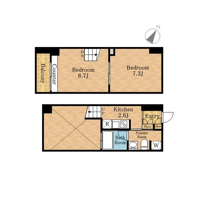 リブシス浦和(2K/7階)の間取り写真