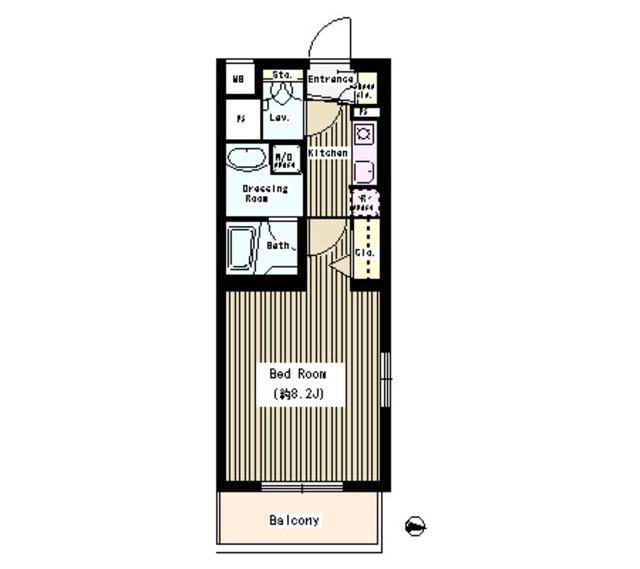 BELLSONAGE(1K/2階)の間取り写真