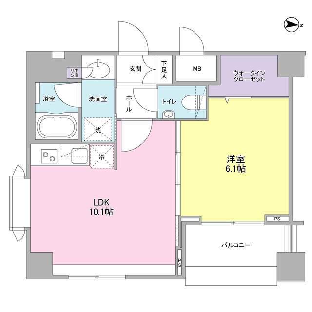 ソアラノーム北浦和(1LDK/2階)の間取り写真