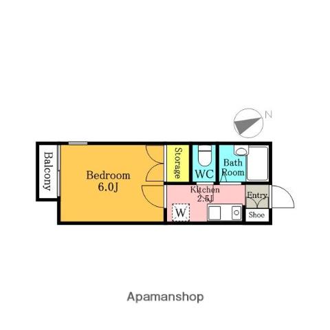 ソフィー朝霞(1K/2階)の間取り写真