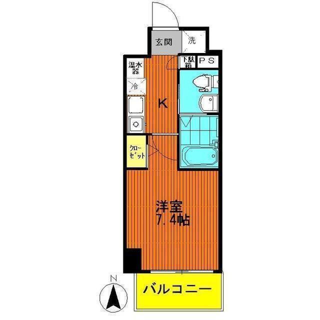 アクシーズタワー浦和岸町Ⅱ(1K/7階)の間取り写真
