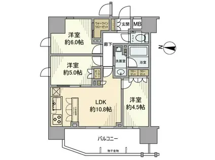 サンメゾン浦和高砂エルド(3LDK/4階)の間取り写真