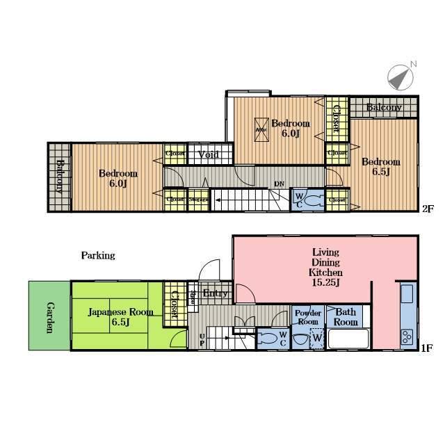 武蔵野線 東浦和駅 徒歩19分 2階建 築29年(4LDK)の間取り写真
