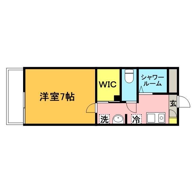 URBANⅡ(1K/1階)の間取り写真