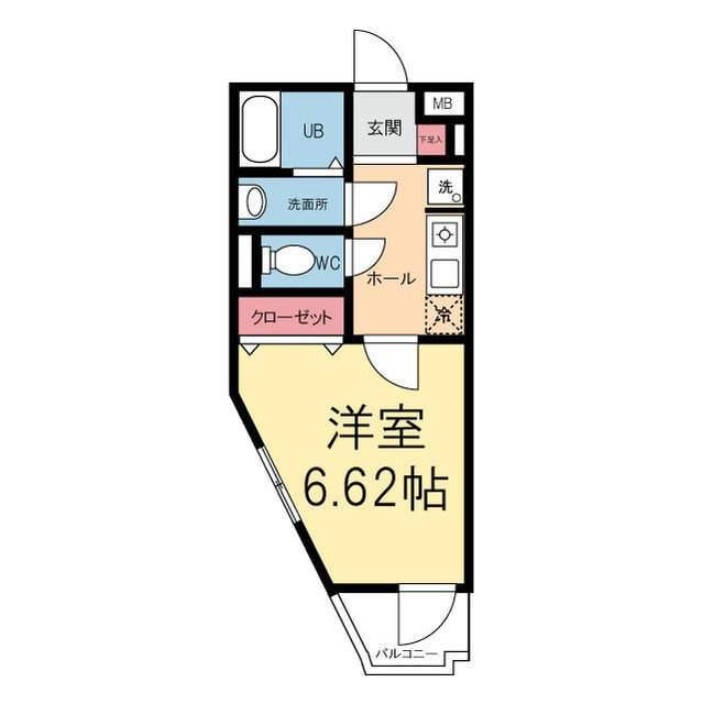 ATLAS CARO浦和常盤3丁目(1K/4階)の間取り写真