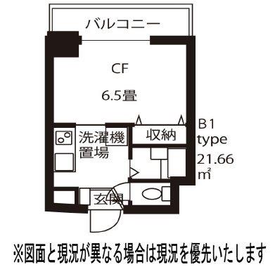 ドミール浦和(1K/3階)の間取り写真
