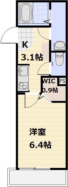 GRACE GARDEN(1K/2階)の間取り写真