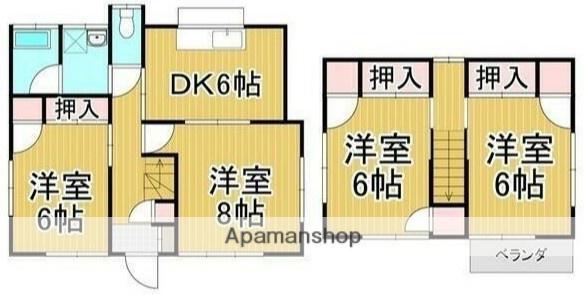 京浜東北・根岸線 浦和駅 徒歩20分 2階建 築46年(4DK)の間取り写真
