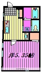 DUOLUXE浦和常盤(1K/4階)の間取り写真