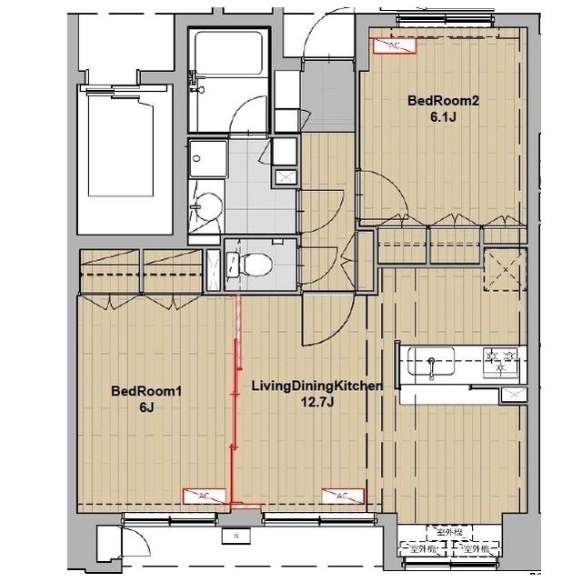 LASANTE浦和常盤公園(2LDK/7階)の間取り写真