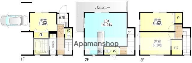 北浦和公園住宅(3LDK)の間取り写真