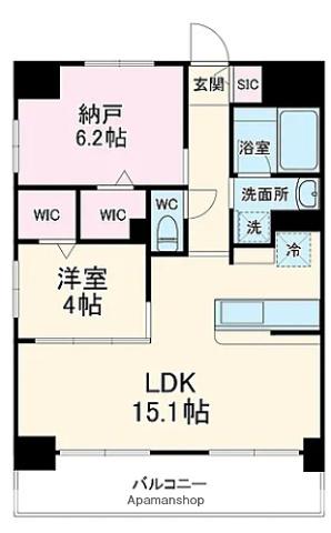 ラグゼナ浦和(1SLDK/5階)の間取り写真