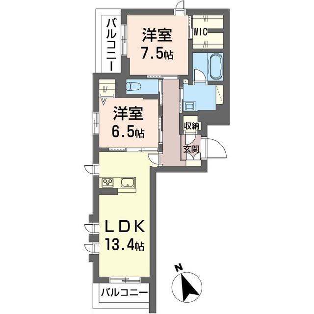 ヴィラケーパ(2LDK/2階)の間取り写真