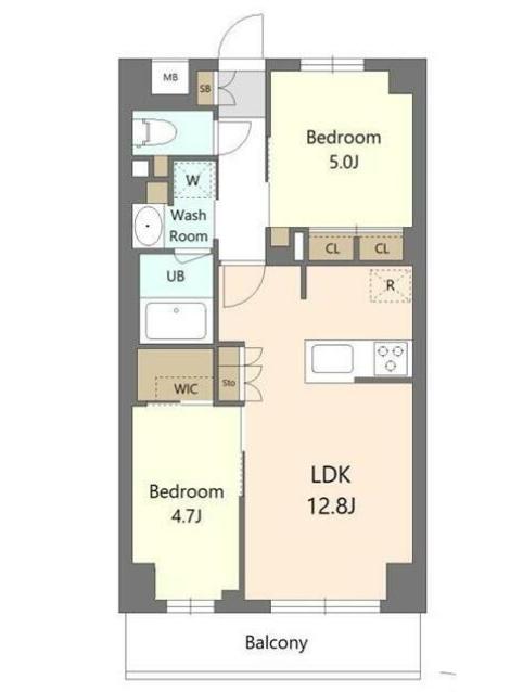S-RESIDENCE東浦和AGUA(2LDK/B1階)の間取り写真