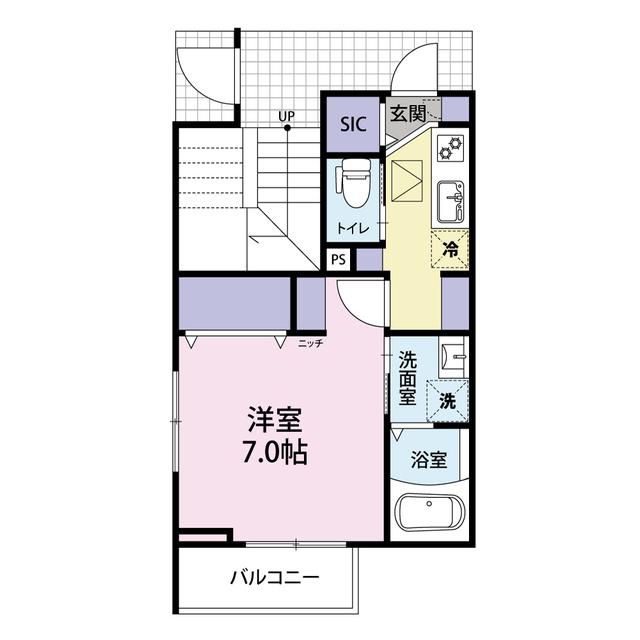 グローリーハイツ常盤(1K/1階)の間取り写真