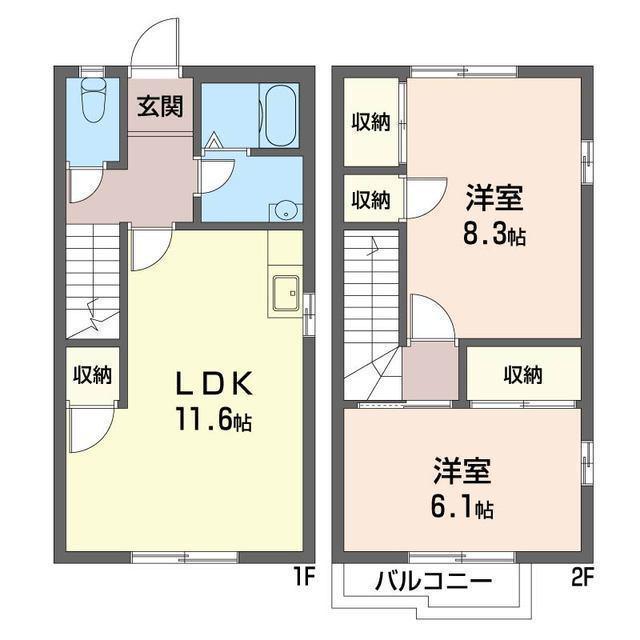 メゾネットセブン(2LDK/1階)の間取り写真