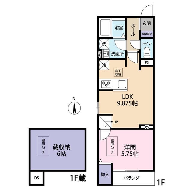 WILLOWS神明(1LDK/1階)の間取り写真