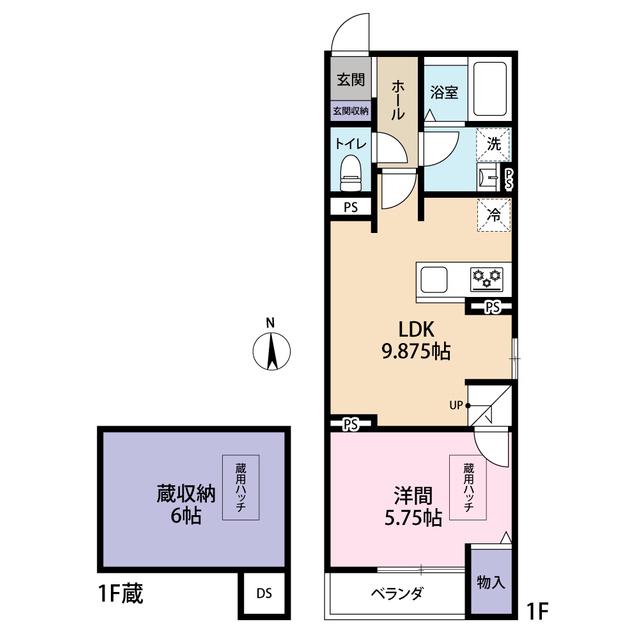 WILLOWS神明(1LDK/1階)の間取り写真