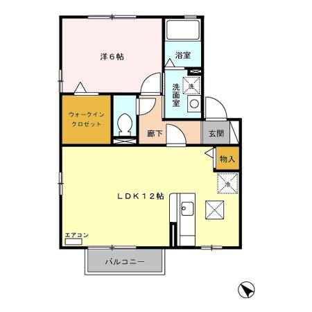 ステラコート(1LDK/1階)の間取り写真