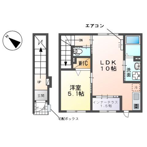 埼京線 南与野駅 徒歩32分 2階建 築1年(1LDK/2階)の間取り写真